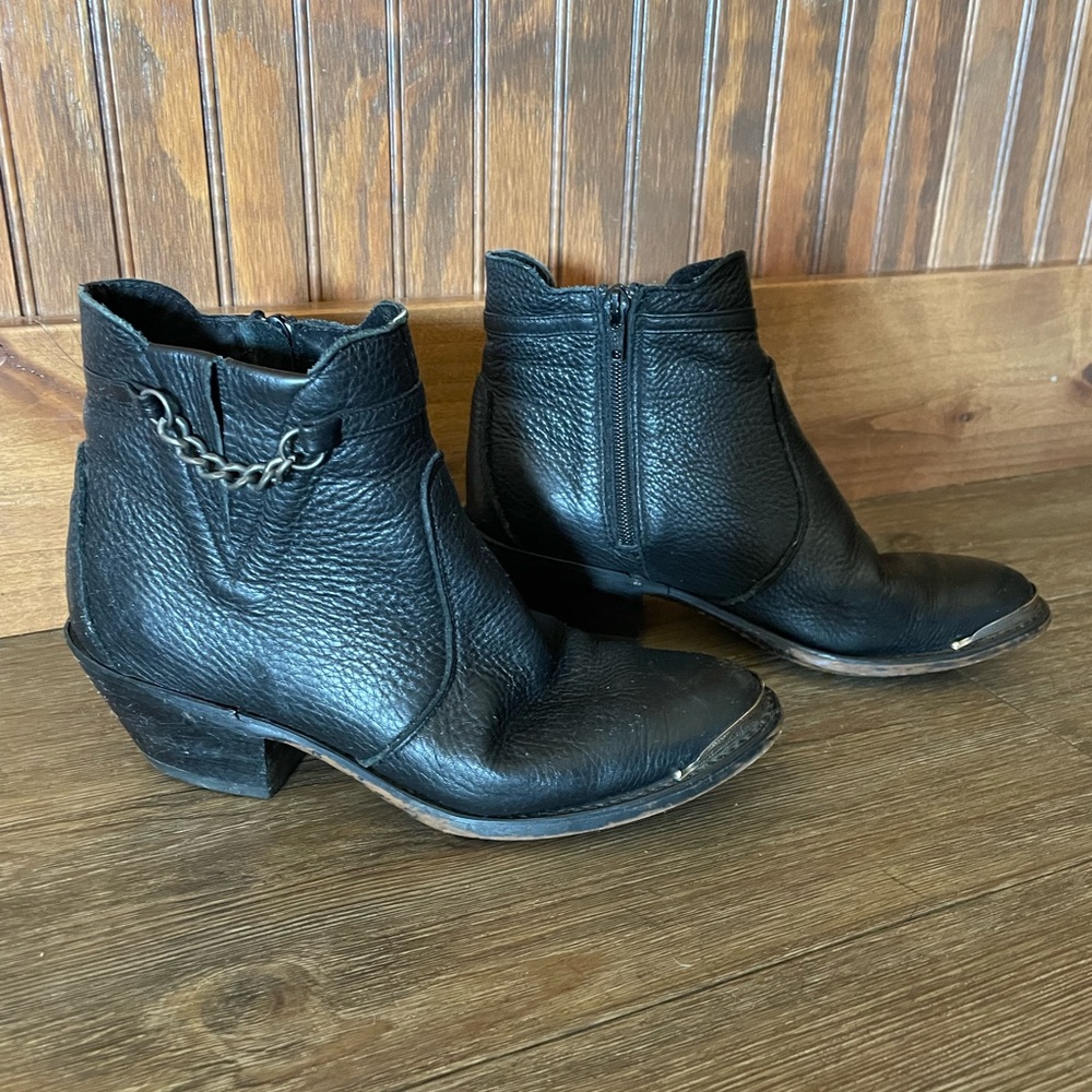 Black Leather Booties